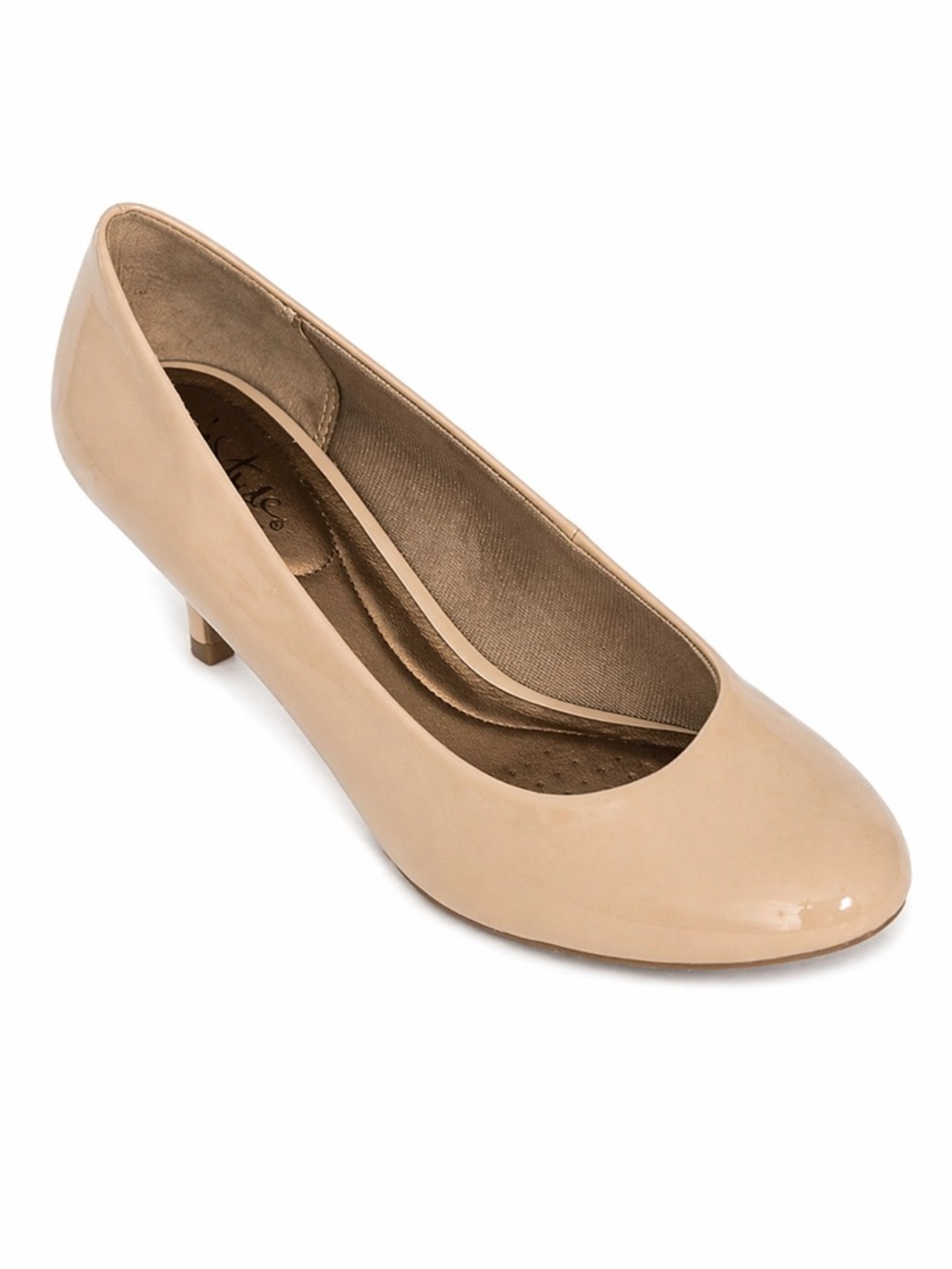 Life Stride Nude Patent Kitten Heel Pumps